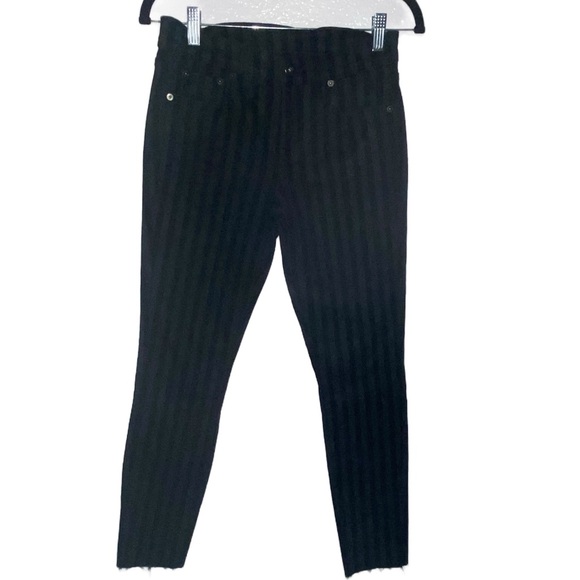 Pistola Shadow Stripe Audrey Skinny Jeans Cropped Ankle Raw Frayed Hem NEW - Picture 2 of 10